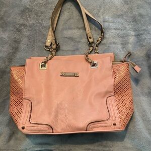 Jessica Simpson Pink and Gold Tote Bag